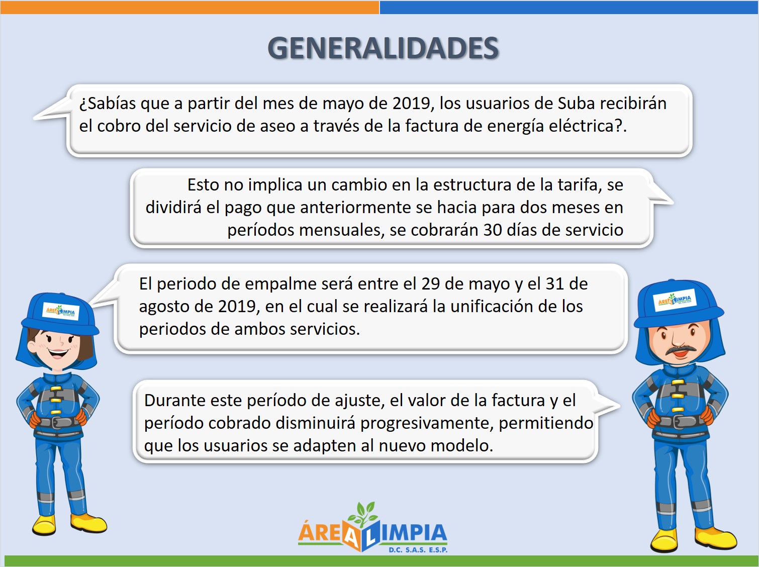 Cobro de Aseo en la factura de energía. – Área Limpia