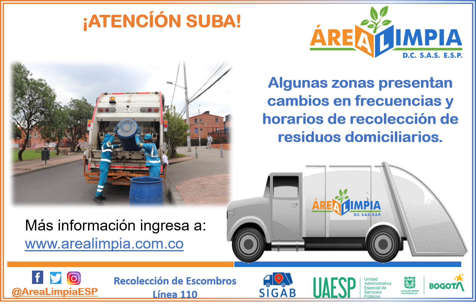 Cambios en Frecuencias y Horarios de recolección de Residuos